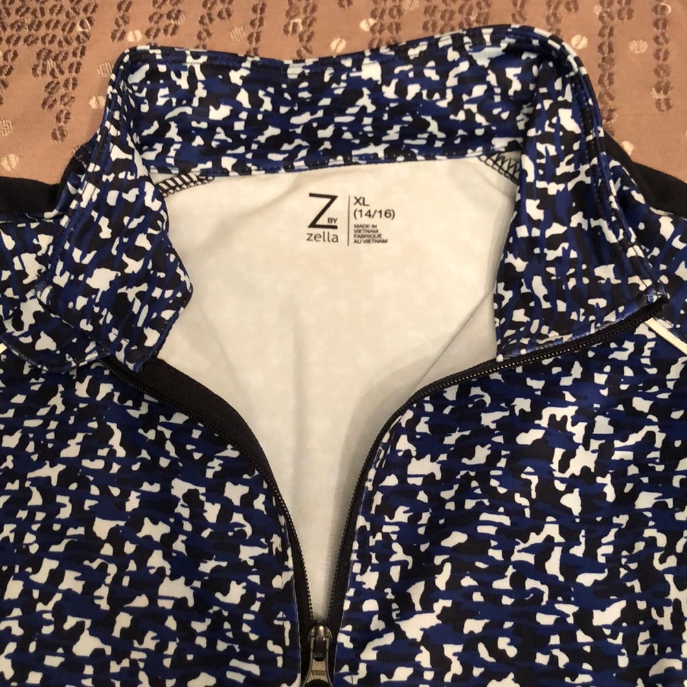 Z By Zella Navy Eclipse Abstract Animal Print Zip - Picture 5 of 8